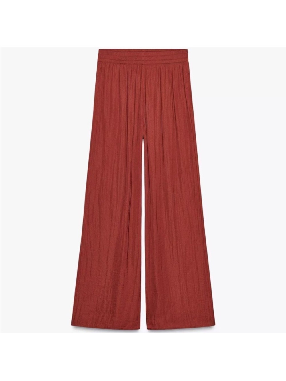 ZARA Wide Leg Palazzo Pants in Rust SIZE M - Picture 3 of 6